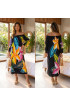 Hand Painted Rayon Off Shoulder Dress